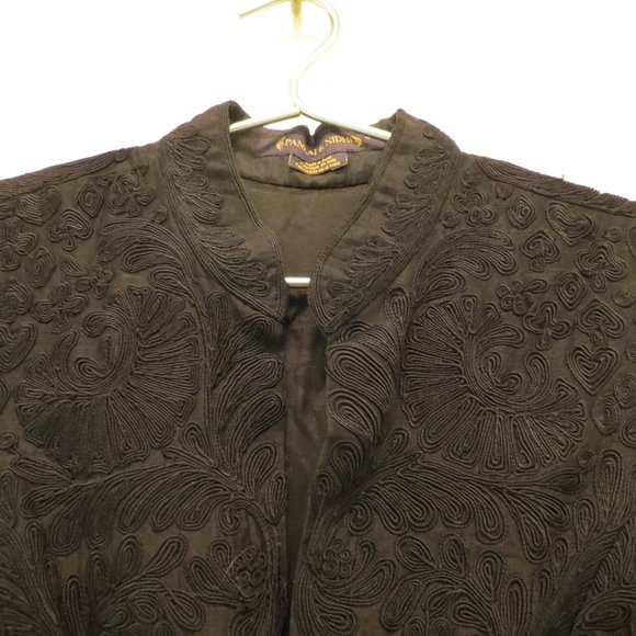 PANKAJ & NIDHI black maxi sleeveless formal dress 4 S - Picture 5 of 6